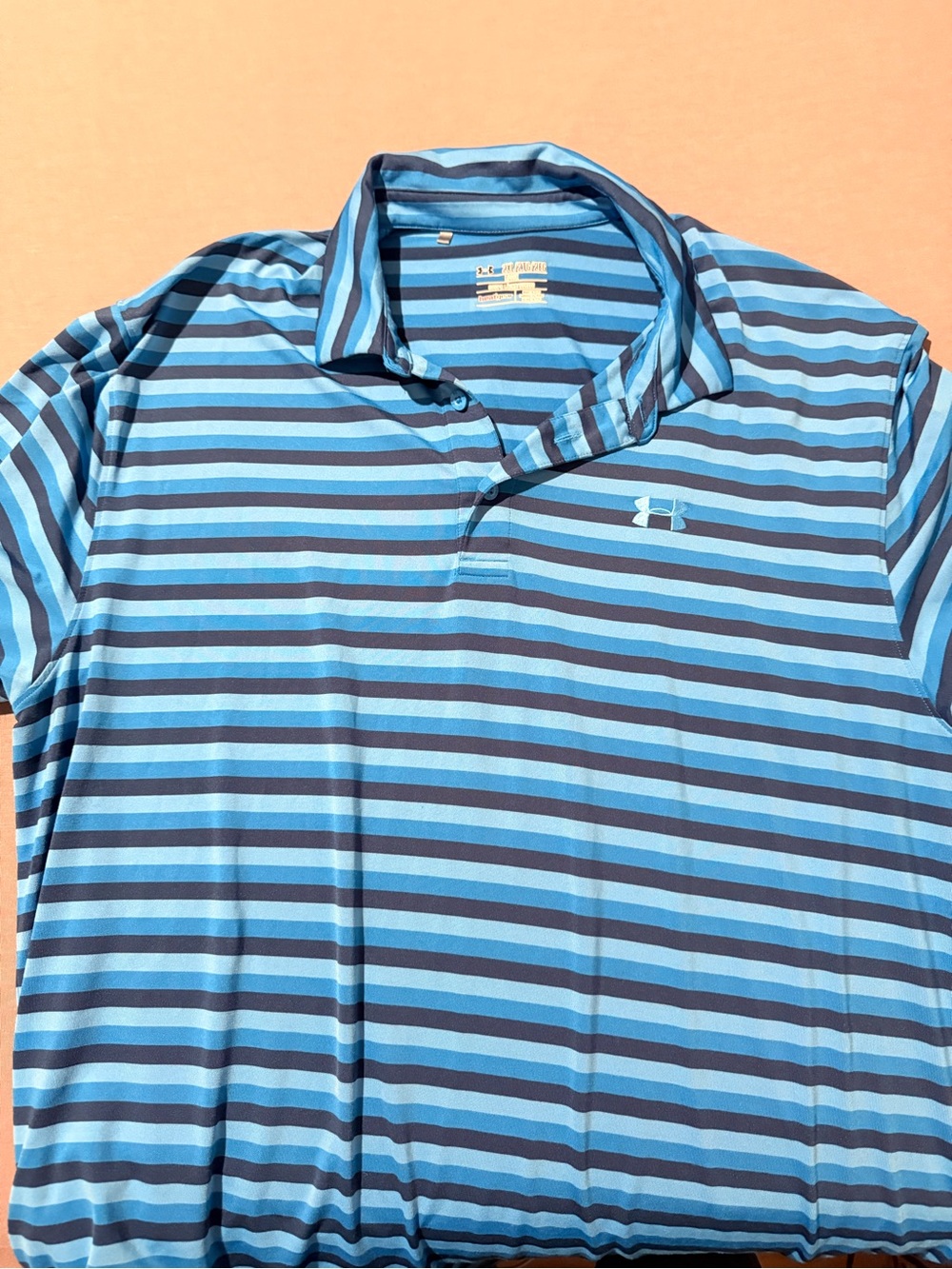 Under Armour Blue Striped Performance Polo